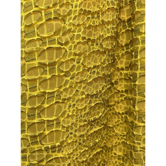 Muse Anthropologie Kick‎ Butt Dress Womens 4 Yellow Textured Short Ruffles - Picture 7 of 8